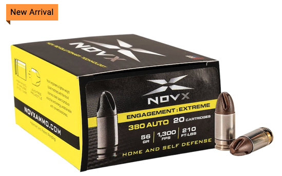 NovX .380 Auto Poly/Copper Ammo Available at Midway USA