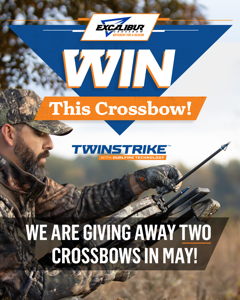 Excalibur Crossbow Launches TwinStrike Double or Nothing May Giveaway