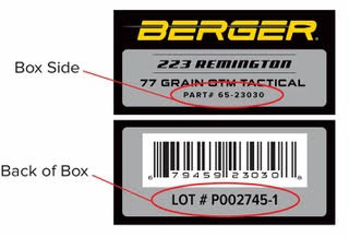 Berger Issues Safety Notice for 223 Remington 77 Grain OTM Tactical Ammunition