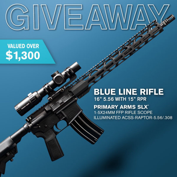 Primary Arms Government Exclusive Blue-Line AR-15 Giveaway for Military, 1st Responders