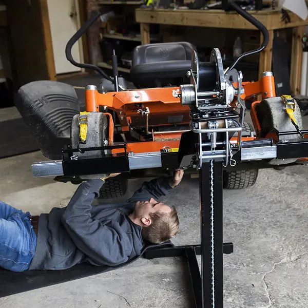 MoJack PRO Mower Lift Makes Maintenance Safe & Easy