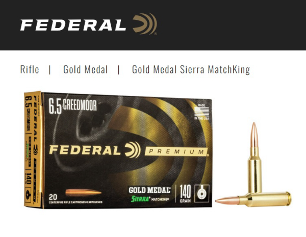 Federal Premium Gold Medal Sierra MatchKing 6.5 Creedmoor Named "Most Accurate"