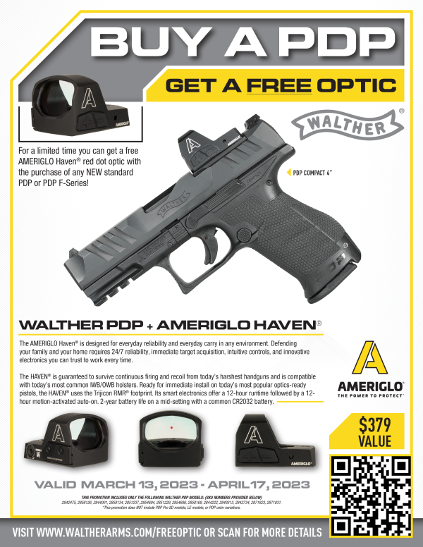 Purchase Any New Walther PDP and Receive a Free AMERIGLO Haven Optic