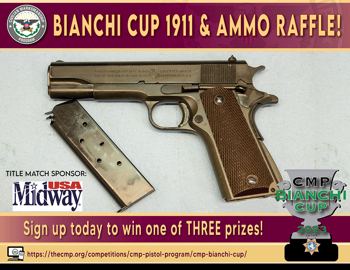 CMP Raffling 1911 Pistol, Surplus Ammo to Early Registrants of 2023 Bianchi Cup