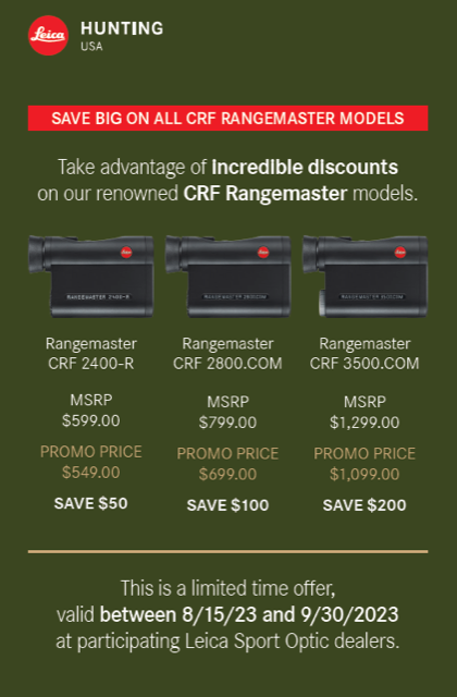 Leica Announces Limited-Time Promotion on CRF Rangemaster Models