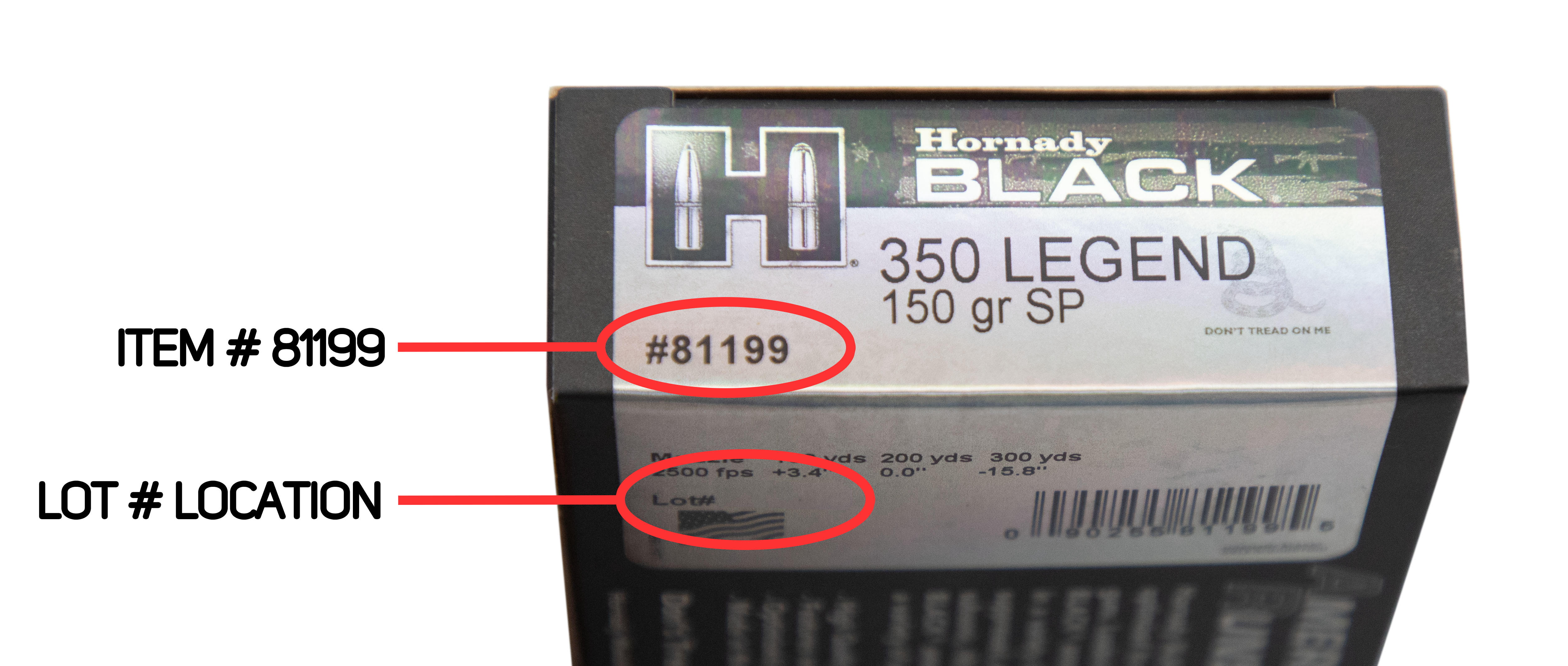 Hornady 350 Legend 150 gr. SP Hornady BLACK Product Recall Notice